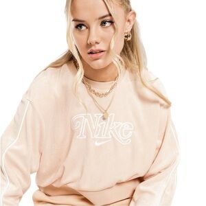 Nike Terry Cloth Sportswear Retro Femme Crew in Blush, Size XS